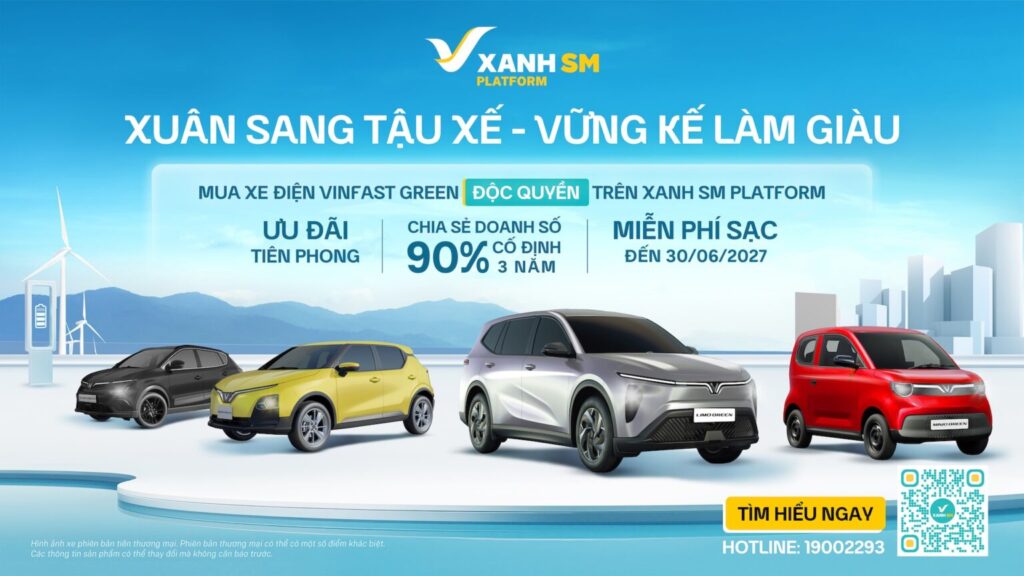 Đặt cọc ngay xe điện Vinfast Green độc quyền trên Xanh SM Platform từ 00:00 ngày 17/03/2025